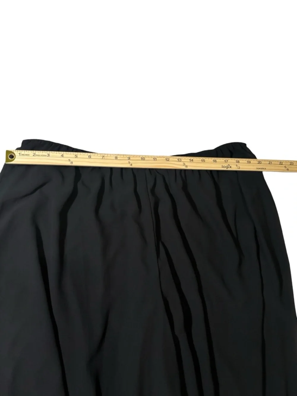 Alex Evenings Black Chiffon Wide Leg Pants 3X Elegant Minimalist Formal Flowy